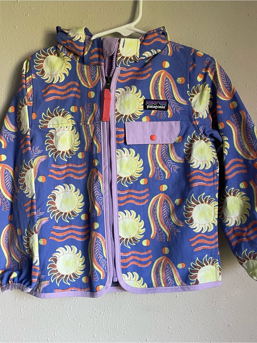 Patagonia Baggies Kids Sun & Wave Printed Jacket - Purple, Yellow, Orange